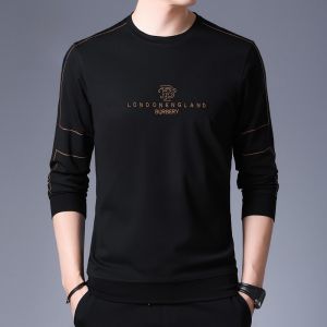 ROMON | Loose Fit Long Sleeve Round Neck Hoodie For Men Casual Comfortable Breathable Antibacterial Print T-Shirt Autumn Fashion Trend