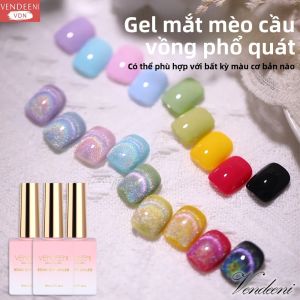 Sơn Móng Tay Gel Mắt Mèo Cầu Vồng Đa Năng Vendeeni 15ml Nhũ Laser Từ Tính UV Tẩy Được Thân Thiện Với Môi Trường Bền Lâu
