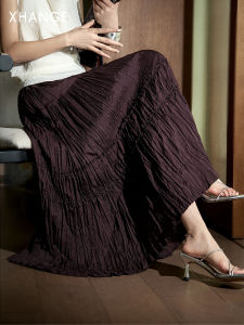 Rose Print Heavy Embroidery A-line Skirt