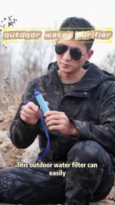 High-Efficiency Outdoor Water Purification Set - Food-Safe Material Filter Hose & Hooks for Hiking Wilderness Survival