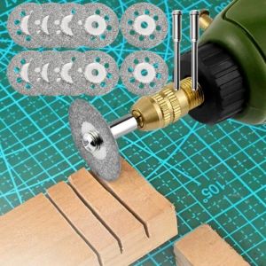 1set 22mm Diameter Diamond Cutting Disc with 3mm Grinding Wheel Mandrel for Metal Cutting Rotary Tool drill Grinder Accessories