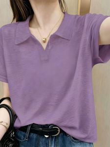 V.C.I | Stylish Purple Bamboo Cotton Short Sleeve T-Shirt Polo Shirt