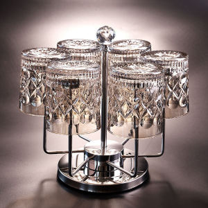 Luxury Whiskey Glass Set Crystal Beer Glasses European Style Retro Design Home Use Water Cups Glass Set of 6-10 Pieces