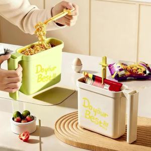 Bagged Instant Noodle Bowl No Wash Instant Noodle Bowl A Must-have For Lazy People Heat-resistant Instant Noodle Bowl