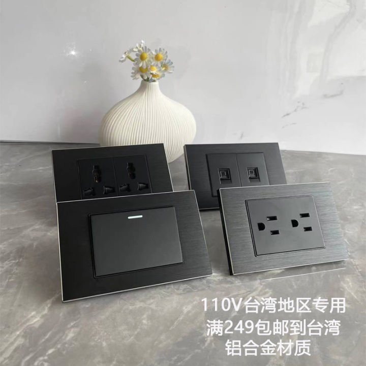 Black Metal Brushed 110V American Standard Socket 118 Taiwan American ...