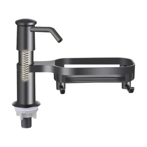 Kitchen Sink Soap Dispenser Countertop Soap Dispenser With Tray Hook Dishwashing Liquid Soap Dispenser