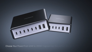 UGREEN 8-in-1 200W GAN Desktop Charger US Plug 6 USB-C Ports 2 USB-A Ports Single C Port 100W Max Output Total 200W Fast Charging for Laptops Phones Tablets Black