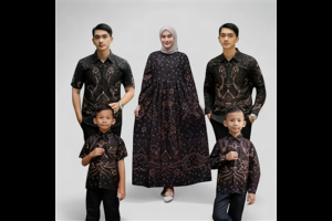 Batik Couple Keluarga Pasangan Ayah Ibu Anak Laki Perempuan Lengan Pendek Panjang Modern Sentani