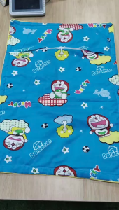 Áo Gối Nằm Boly 40x6050x70 Họa Tiết Doraemon Và Sọc caro Chất Liệu Satin Poly Thoáng Khí Mềm Mại