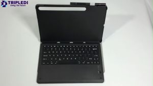 TRIPLEDI Case Samsung Galaxy Tab S8 Plus 12.4 inch 2022 SM-X800 SM-X806 Keyboard Wirelees Bluetooth Free Stylus Pen Flip Magnetic Casing Leather Book Cover Slim Folio Sarung Pelindung Tablet Android Protektif Shockproof Stand Built-in
