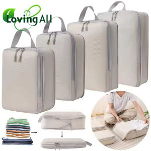4Pcs/set Travel Compression Storage Bag Luggage Storage Bag Cube Set Double Digital Washing Cosmetic Travel Storagebag