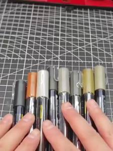 Metallic Markers Colouring Pens for Mech Painting Golden Paint Marker Pen Silvery Reflective Paint Model Marker Pen