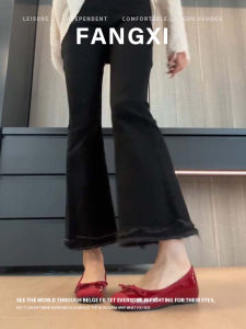 Red Spring Autumn Womens Flat Bottom Single Shoes Square Head Ballet Style Slip-On Anti-Slip Soft Bottom Bean Bean Shoes Butterfly Knot Casual Fashion Footwear