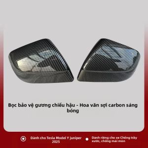 Ốp Gương Chiếu Hậu Bên Hông Vân Sợi Carbon ABS Dành Cho Tesla Model Y Juniper 2025 Phụ Kiện Ngoại Thất Ô Tô