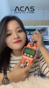 ACAS Mini 300KG / 100gr Timbangan Gantung Besi Digital Sayur Ikan Pasar Sembako Hewan Orange LED Mini Portable Smart Crane Hook Hanging Scale 300 Kg / 100 gram
