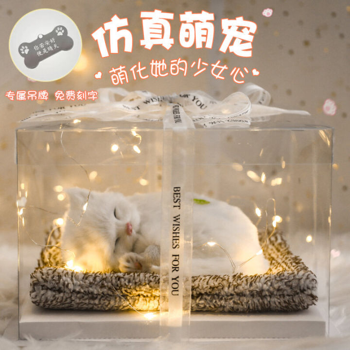 Cute Cat Birthday Gift for Girlfriend Female Friend Children's Day Practical High-End Feeling Creative Gift Box Cute Cat Figurine