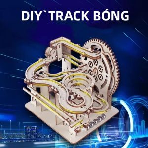 Bộ Đồ Chơi Xếp Hình Bằng Gỗ 3D Cơ Khí Bi Lăn Đường Ray Bộ Lắp Ráp Mô Hình DIY Bộ Đồ Chơi Giáo Dục STEAM Làm Quà Tặng Sinh Nhật