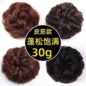 Tóc Giả Búi Tóc Ngắn Tự Nhiên Cho Phụ Nữ Phụ Kiện Tóc Giả Phong Cách Hàn Quốc Tóc Búi Tai Thỏ Giả Dính Cho Phụ Nữ