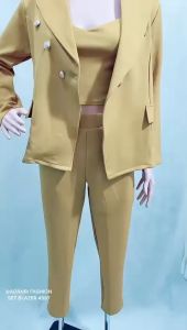 Set 3in1 Import 4987 Stelan Blazer+Iner+Celana Scuba Fit To L LD 90-110 Realpict LP 70-90