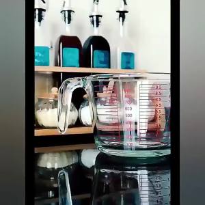 LZD  Japanese-Style Kitchen Baking Glass Measuring Cup 1000ml Household Thickened Measuring Cup Large Capacity Scaled Cup High Temperature Resistance