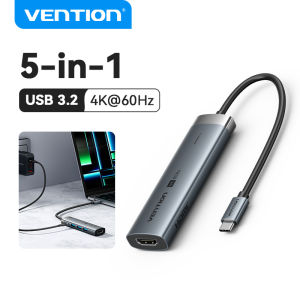 Vention Type C 5 in 1 HUB USB C to HDMI USB 3.2 Gen 1 Type C PD 4K 60Hz 5Gbps Multi Port Adapter for Laptop MacBook iPhone 16 15 iPad Pro Switch Mini Docking Station