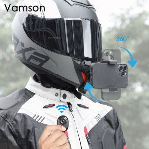 First Person View Motorcycle Riding Helmet Mount Mobile Phone Sports Camera Holder for Vlog Video Taking Adjustable Clip on