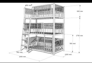 Bunk bed customize for 3kids bed room singapore /kidsbed/kids bed room/Custom-made three-tier bunk beds/