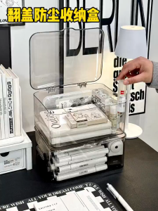 Transparent Storage Box With Cover Cosmetics Organizer Box Dustproof Multi-Purpose Acrylic Organizer