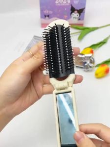 Lược Chải Tóc Gấp Gọn 2 Trong 1 Tiện Lợi Lược Kèm Gương Lược Chải Tóc Tạo Kiểu Có Gương Makeup-GD882-Guong2In1