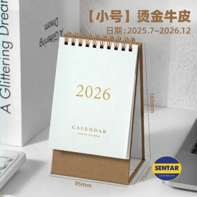 100%Ready Stock 2026 Muji Style Natural Brown [2025July-2026Dec] Kraft Paper Calender Table Desk Daily Planner 3Size(SML)