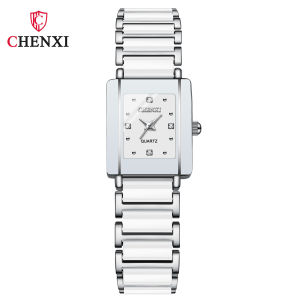 CHENXI 104A Top Brand Luxury Couple Watch Mens and Womens Imitation Ceramic Strap Exquisite Date Watches Relojes Para Damas