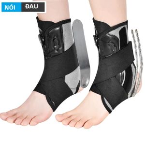 1 Chiếc Nẹp Mắt Cá Chân Ổn Định Cột Dây Có Thể Điều Chỉnh Hỗ Trợ Nén Nylon Bọc Chạy Phục Hồi Chấn Thương Bong Gân Giảm