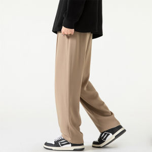 Black Casual Long Trousers for Men Wide Leg Floor-Length Loose Fit Autumn New Style Straight Leg Mens Pants Youth Fashion