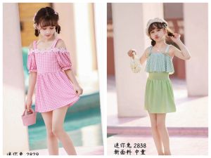 Mermaid Print Childrens Swimming Suit Girls Two-Piece One-Piece Long Sleeve Swimwear Trendy And High-End Feel for Kids