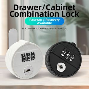 Dual-use Key and Password Cam Lock for File Cabinet