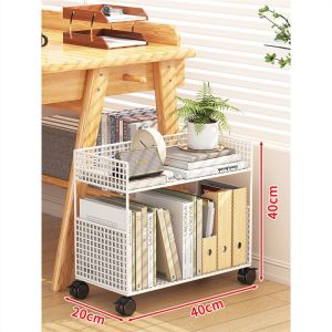 Movable Multi-layered Wheeled Simple Bookshelf