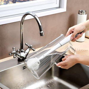 Long Handle Silicone Cup Brush Multi-Function No Dead Angle Cleaning for Milk Bottles Thermoses And Blender Household Tools