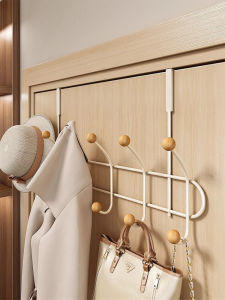 Wall-Mounted Door Back Hook No-Drilling Strong Load Bearing Clothes Hat Key Storage Rack Carbon Steel Material Heavy Duty Hook