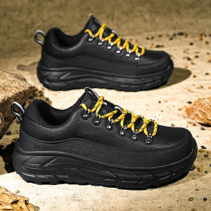 Mens Sporty Casual Shoes Ultra-Leather Upper Waterproof Outdoor Climbing Shoes Anti-slip Wear-resistant Hiking Shoes Large Size