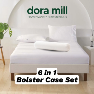 DORAMILL Muji Plain Series 6in1 Bedsheet Set Pillow Case Bolster Case Cadar Getah Keliling #BCP