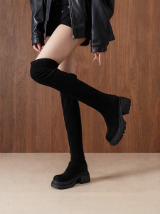 Josiny | Slender Thick Sole Over-knee Boots Suede