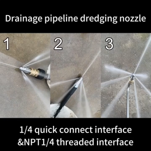 1/4" Quick Connector Sewer Jet Nozzle Stainless Steel Pressure Washer Sewer Jetter Nozzle Head 5000 PSI Hose Nozzle