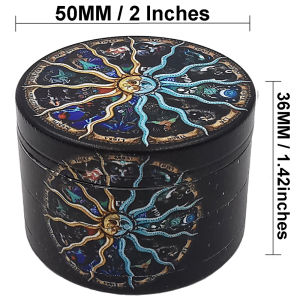 Metal Grinder Herb 4 Layer 50MM Zinc Alloy 2 Inches Smoke Acceesories Pattern Gift Sun Moon