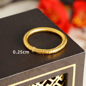 GUOQI | Heritage Style Gold Plated Solid Bangle Bracelet