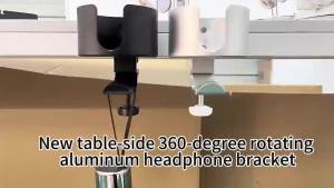Ergoworks Ergonomic Desk Clamp Cup Holder with 360 Anti Slip Rotatable Headphone Hanger