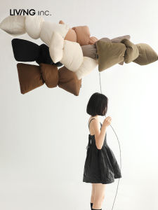 ผ้าพันคอทรงไม่สมมาตร Living Inc. หมอนอิงโซฟาแบบผูกโบว์ หมอนอิงแบบไม่สมมาตร หมอนอิงแบบไม่สมมาตรสำหรับห้องนอนและห้องนั่งเล่น