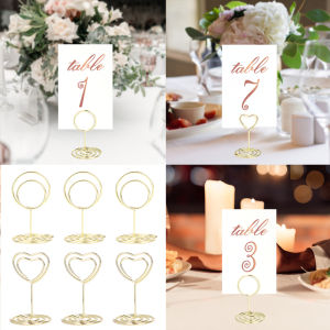 【Free Shipping】Metal Place Card Holders Photo Clip Stands Wedding Table Number Name Sign Stand for Birthday Party Home Decoration
