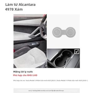 ALCANTARA | Tesla Model 3/Y Highland Juniper Alcantara Bảng Sạc Không Dây Trim Sticker Cup Mat Phụ Kiện Nội Thất Ô Tô Màu cam/Đen/Xám/Xanh/Đỏ