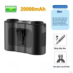 Quạt Mini Đeo Lưng Sạc USB Tích Hợp Đèn LED Hai Cửa Gió Dung Lượng Pin 20000mAh/10000mAh Tùy Chọn Màu Sắc F6/7 Dùng Ngoài Trời