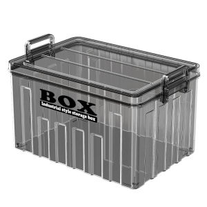 MEIZHUFU | Durable Clear Large Capacity Storage Box with Lid and Handle Plastic